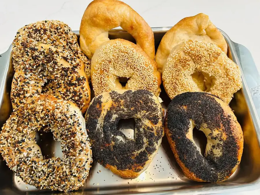 Vegetarian food at H&S Bagels in West End, Nashville